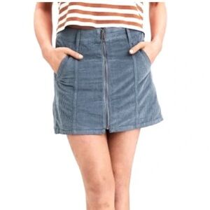 American Eagle Gray Blue Corduroy Hi-Rise A-Line Skirt size 6